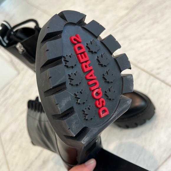 DSQUARED2 combat tape logo lace up platform Boots 37 7 - Picture 6 of 9